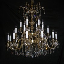 Larger custom-made cast brass chandeliers 18+ arms