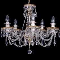 Chandeliers and lamps decorated with gold or platinum amalgam layer