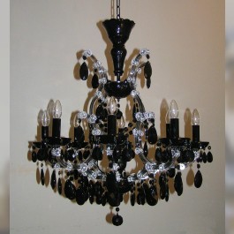 8 flames Maria Theresa crystal chandelier with Black almonds