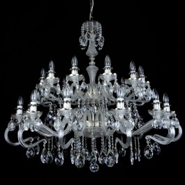 Large industrial style crystal chandelier decorated with platinum
