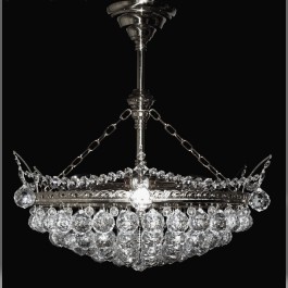 6 bulbs silver basket crystal chandelier with cut crystal balls II. dia 57 cm