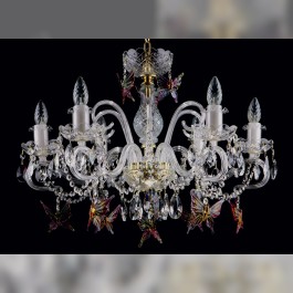 Design chandelier with glass butterflies