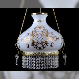 White chandelier for the bedroom decorated with Bohemian high enamel