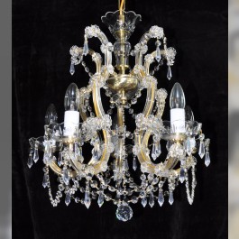 5 Arms Maria Theresa crystal chandelier with cut crystal pears