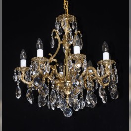 8 Arms Cast brass chandelier - Gold Lyre