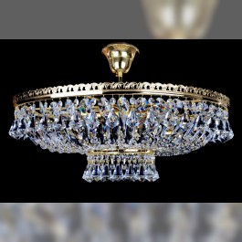 6 Bulbs brilliant basket crystal chandelier with diamond-shaped crystals