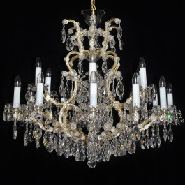 Luxurious 18-arm Therezian chandelier with lead trimmings