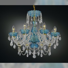 8-arm luxury Czech crystal chandelier with vases - precise PK500 hand cut