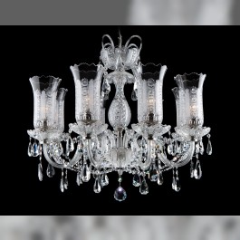 8-arm luxury Czech crystal chandelier with vases - precise PK500 hand cut