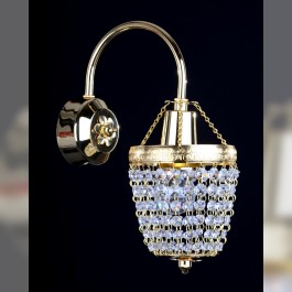 1 Arm crystal wall light with metal arm & Strass crystal chains