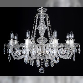 8 Arms silver crystal chandelier with original Swarovski crystal almonds
