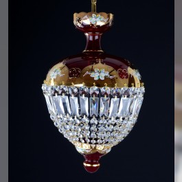 Red basket crystal chandelier for the dining room