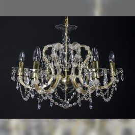 Gold Maria Theresa crystal chandelier with 6 metal arms