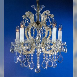 5 flames Maria Theresa crystal chandelier with cut crystal pendeloques