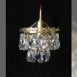 1 Arm crystal wall light with metal arm & cut crystal almonds