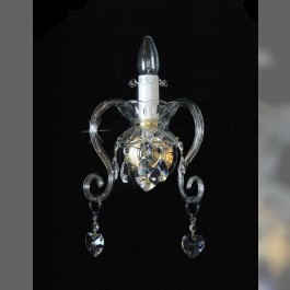 1 Arm crystal wall light with cut hearts