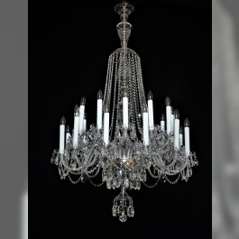 12-12 Arms Victorian Crystal chandelier with long French candles & twisted arms