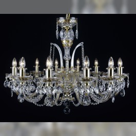 12-arm Luxurious gold crystal chandelier