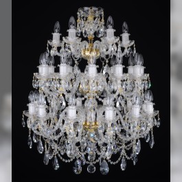 30 Arms luxury Crystal chandelier with twisted glass arms & Cut almonds