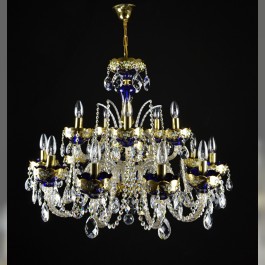 Large blue crystal bohemian chandelier