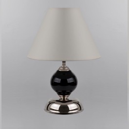 1 bulb black glass table lamp with the white lampshade