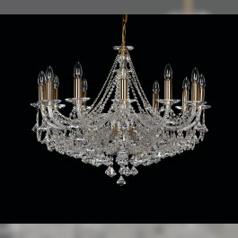 12-bulb chandelier with diamond trimmings pattern Preciosa (called pyramids)