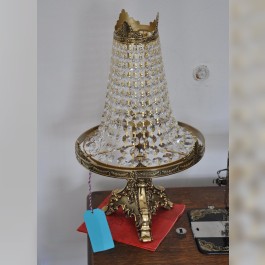 1 Bulb Cast brass Strass crystal table lamp