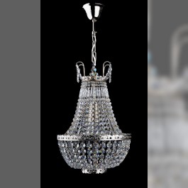 Small strass basket chandelier including suspension