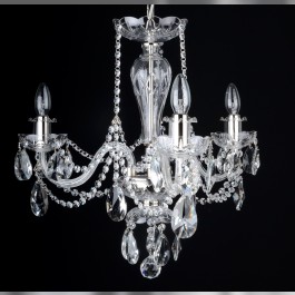 3 Arms Crystal chandelier with smooth glass arms
