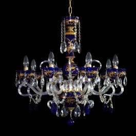 Smaller dark blue crystal chandelier