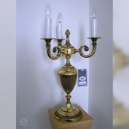 3 Arms Cast brass crystal table lamp