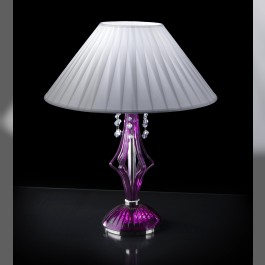 Purple (fuchsia) crystal table lampa