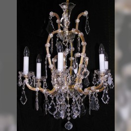 6 flaming Maria Theresa crystal chandelier with crystal Pendeloques