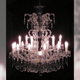 Lit 18 flames Silver  Maria Theresa crystal chandelier with crystal Pendeloques