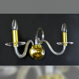 Design glass wall sconce - Matt brass