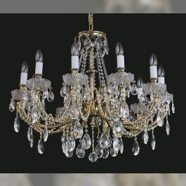Luxury 10 Arms Crystal cast brass chandelier - Gold brass & PK500 hand cut
