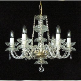 6 Arms simpe crystal chandelier with cut crystal drops