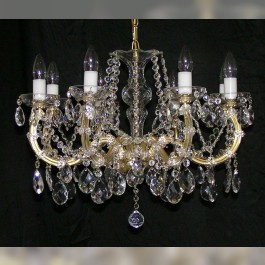 8 flames Maria Theresa crystal chandelier with cut almonds