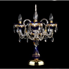 Decorative table lamp made of blue glass "royal blue"