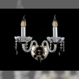 2-arm wall sconce with blach almonds