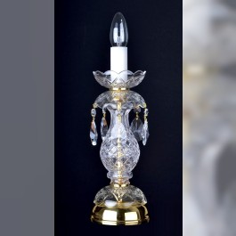 1 bulb crystal design table lamp with cut almonds