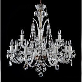 Brown 12-arm crystal chandelier