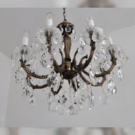 8-arm Luxury cast chandelier vith PK500 hand cut bobeches