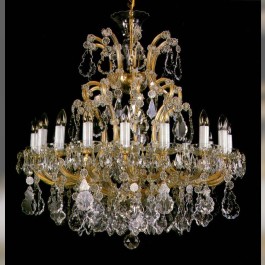 Large Theresian crystal chandelier with 18 lights - luxury interiors