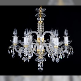 6 Arms crystal chandelier with cut crystal hearts