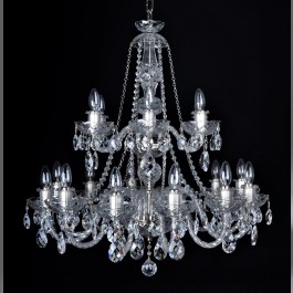18 Arms silver crystal chandelier with original Swarovski crystal almonds