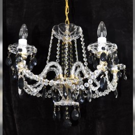5 Arms Crystal chandelier with black almonds