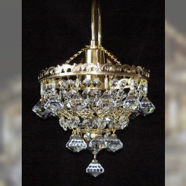 1 Arm crystal wall light with metal arm & Diamond shaped pendants