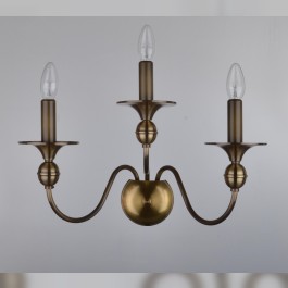 Dutch metal wall light with 3 bulbs - brownmetal finish