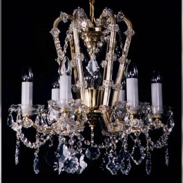 6 flames Maria Theresa crystal chandelier with Pendeloques